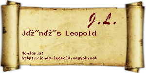 Jónás Leopold névjegykártya